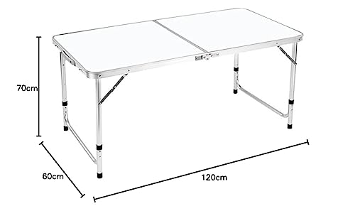 Thumbnail 1 de BARGAIN FACTORY Folding Table 4ft Heavy Duty – Sturdy Aluminium Frame, Portable, Waterproof Top