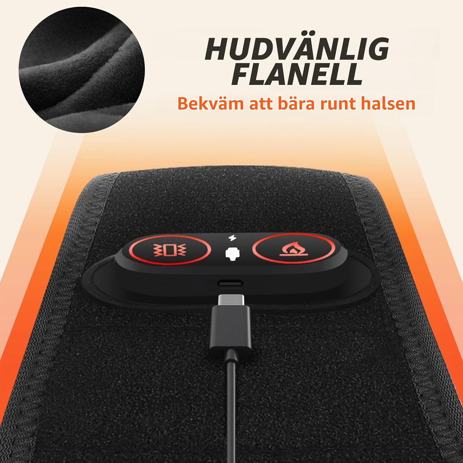Detalle 2 de DYMROGE trådlös nackvärmare med vibration, 660 nm rött ljus och 3 värmelägen