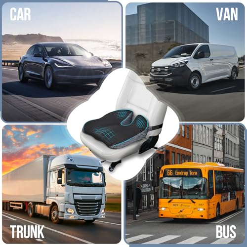 Thumbnail 7 de Ajiteogy cojín de asiento para coche con espuma viscoelástica, elevador ergonómico y correas antideslizantes