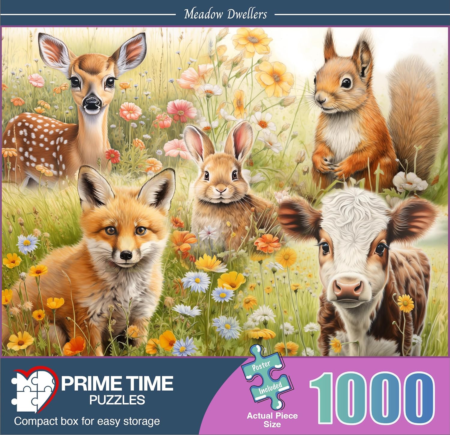 Detalle 2 de Prime Time Puzzles 6099 Adult Animal Jigsaw Puzzle, 20 x 27 Inches