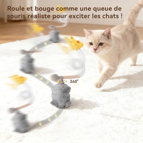 Thumbnail 1 de Migipaws Souris interactive rechargeable pour chat, capteur et herbe à chat