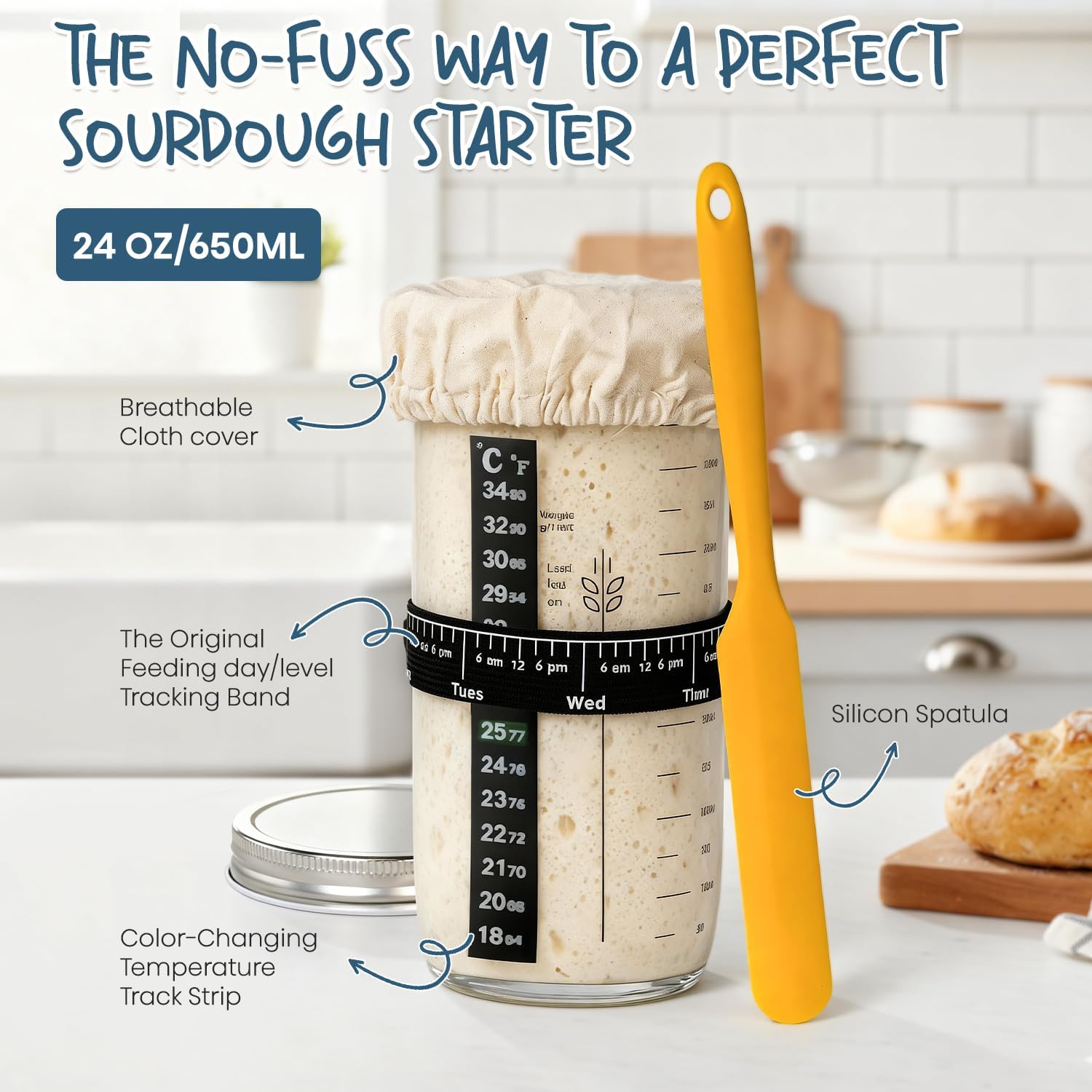 Thumbnail 2 de Rorecay Complete Sourdough Starter Kit 9" 🍞