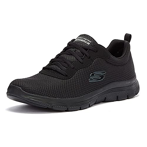 Detalle de Skechers Flex Appeal 4.0 Brilliant View Regular para mujer – Zapatillas en negro con malla y ribete