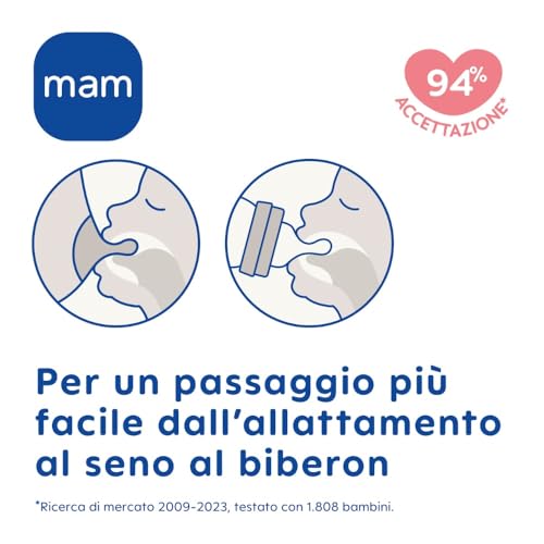 Detalle de MAM Tettarella Misura 3 (Set da 2) per allattamento 4+ mesi | SkinSoft, flusso veloce