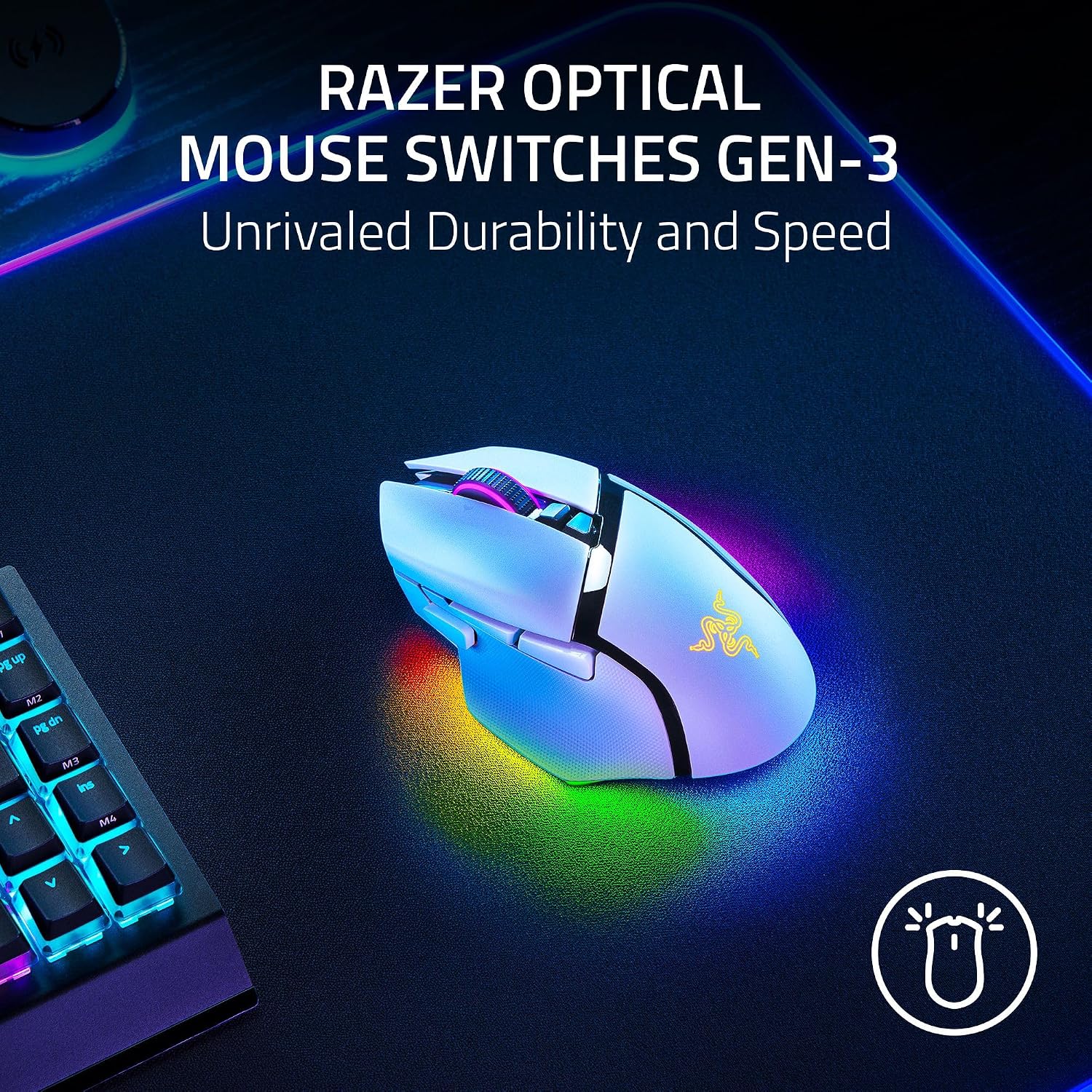 Thumbnail 6 de Razer Basilisk V3 Pro 35K RZ01-05240200-R3U1 Wireless Gaming Mouse, White
