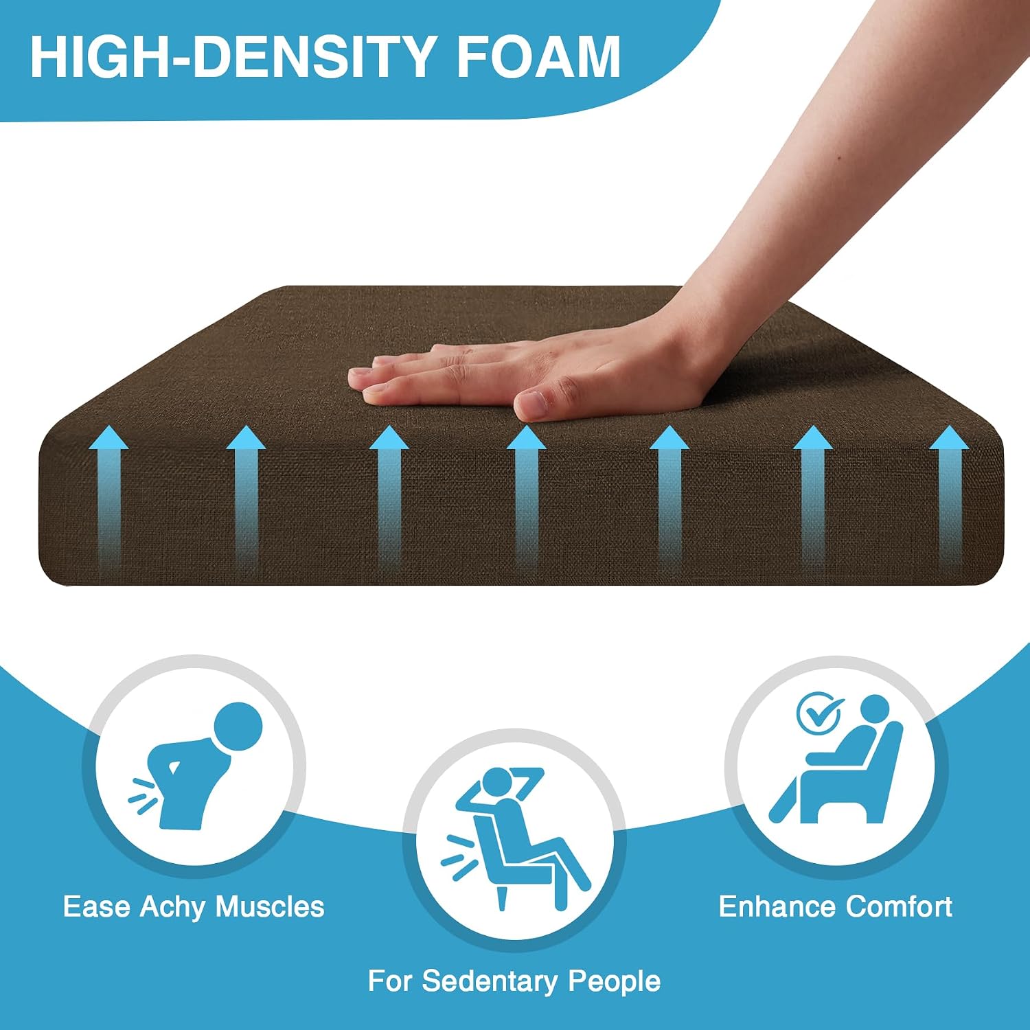 Thumbnail 2 de IASEAHK Chair Cushions 6 Pack 17x16x2 Brown