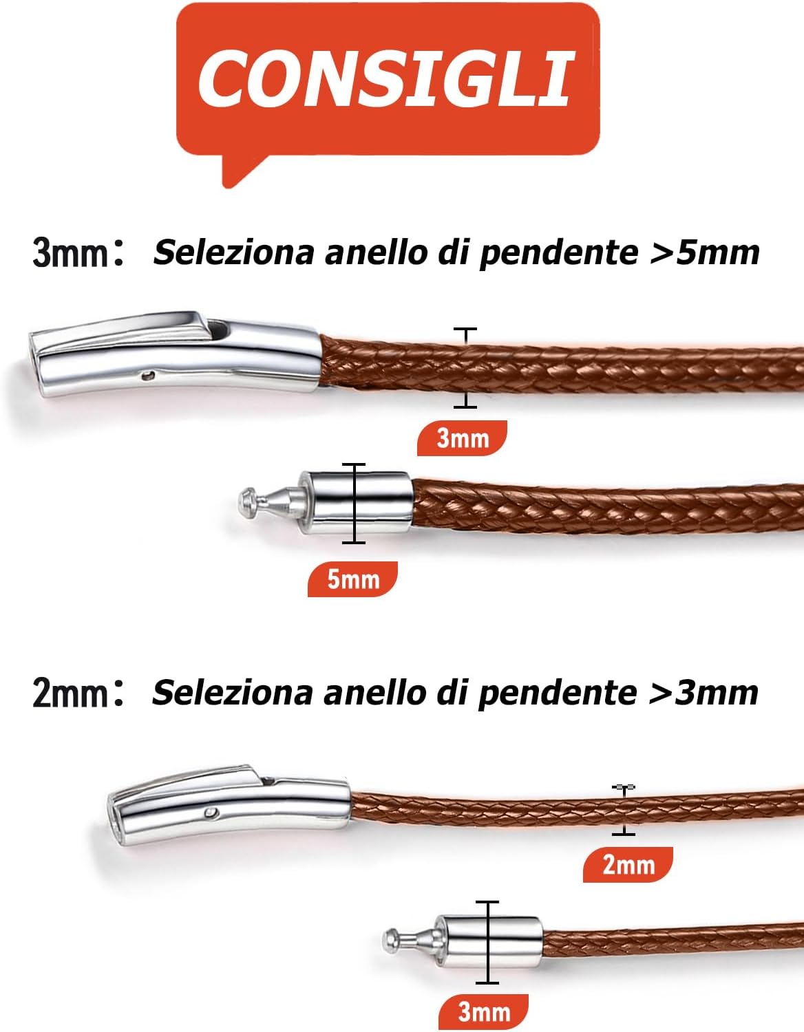 Thumbnail 5 de FaithHeart Collana Caucciu 2/3 mm