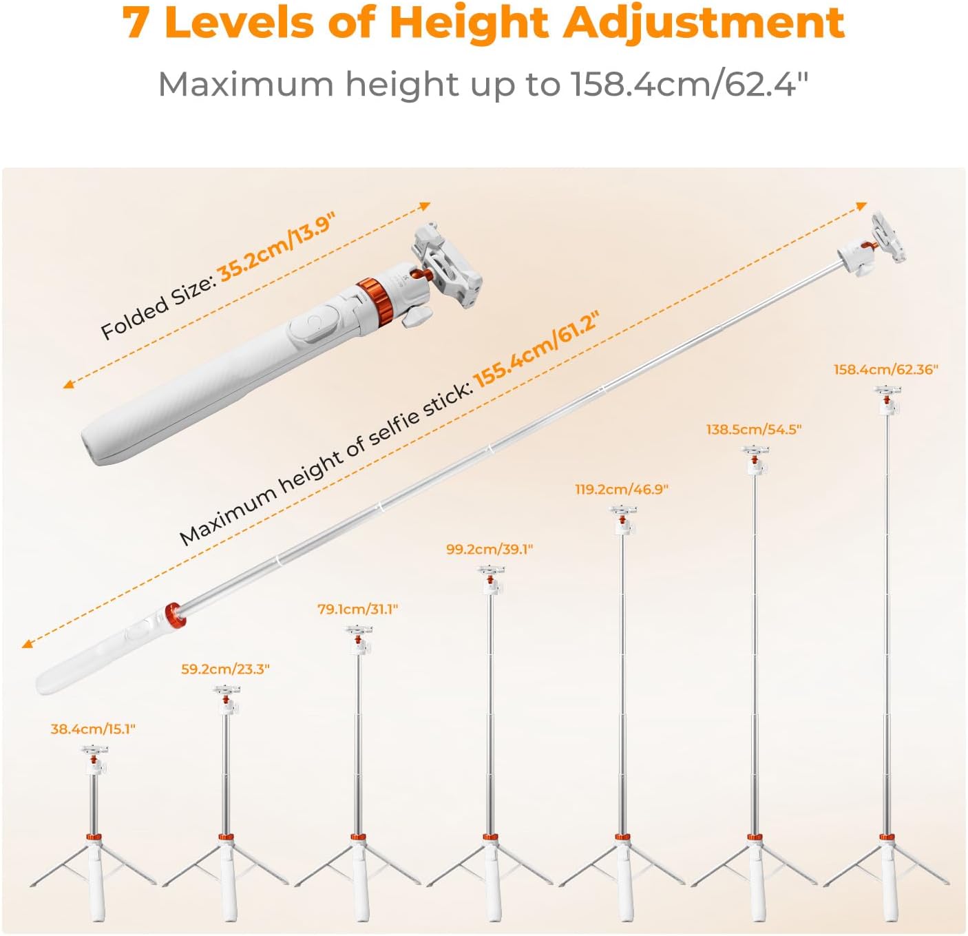Detalle 2 de K&F CONCEPT KF09.127S1 Selfie Stick Tripod with 360° Ball Head
