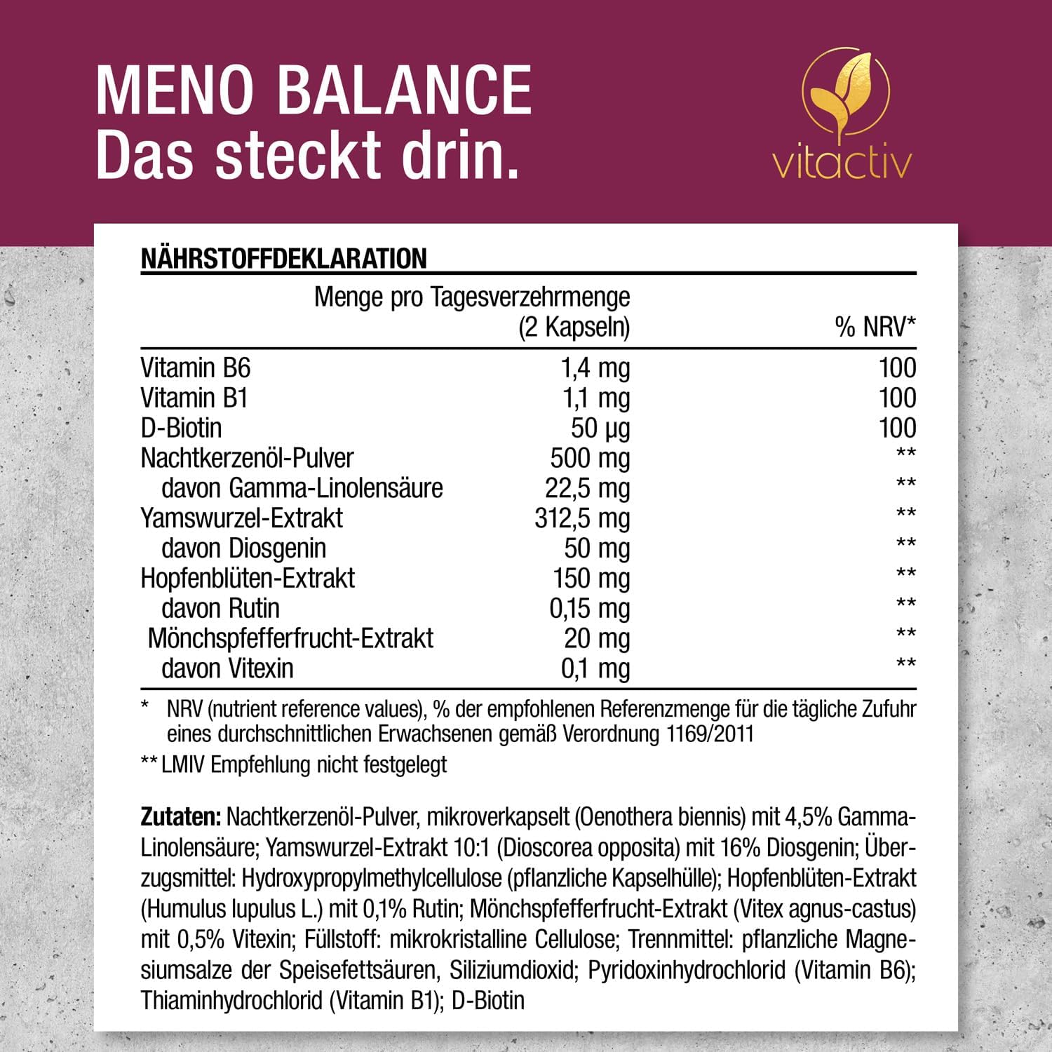 Thumbnail 6 de VITACTIV MenoBalance Wechseljahre Kapseln 180 Stück