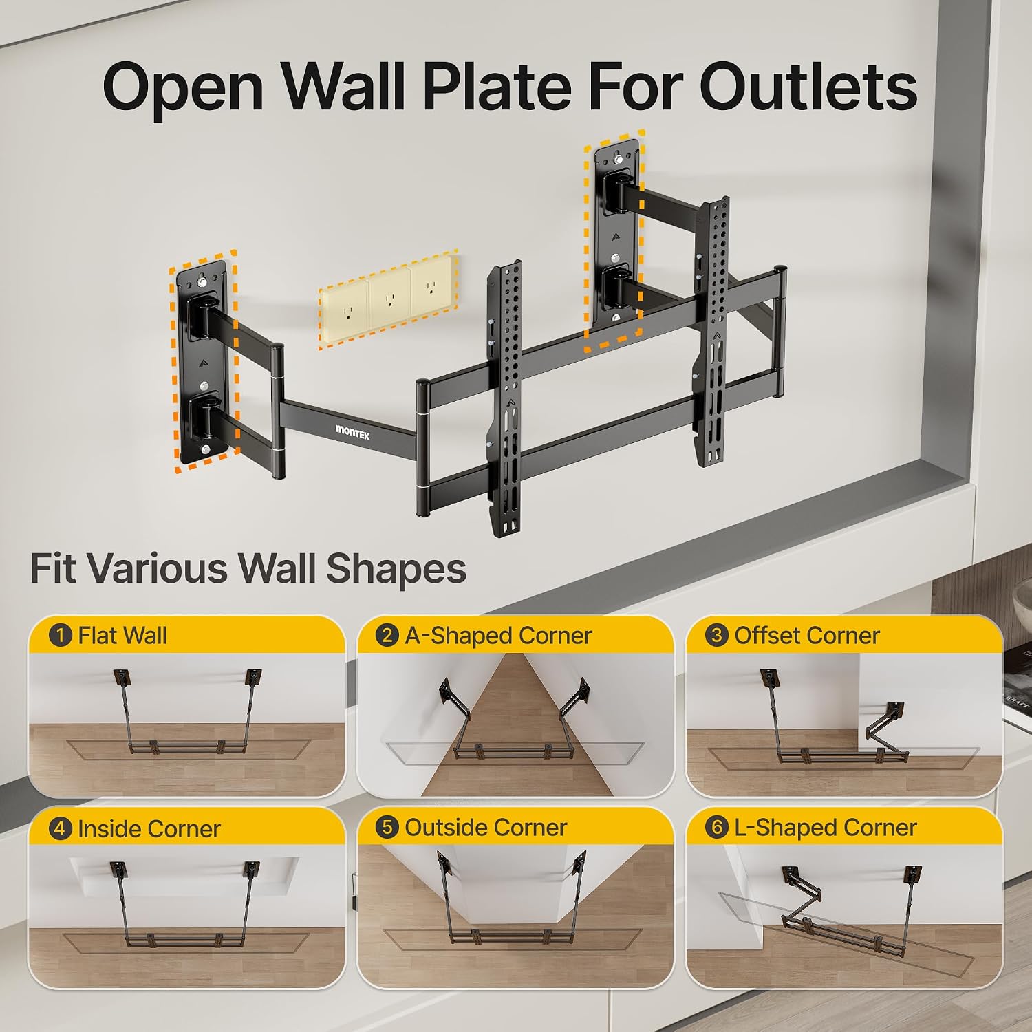 Thumbnail 3 de monTEK Full Motion Corner TV Wall Mount for 55-90 Inch TVs