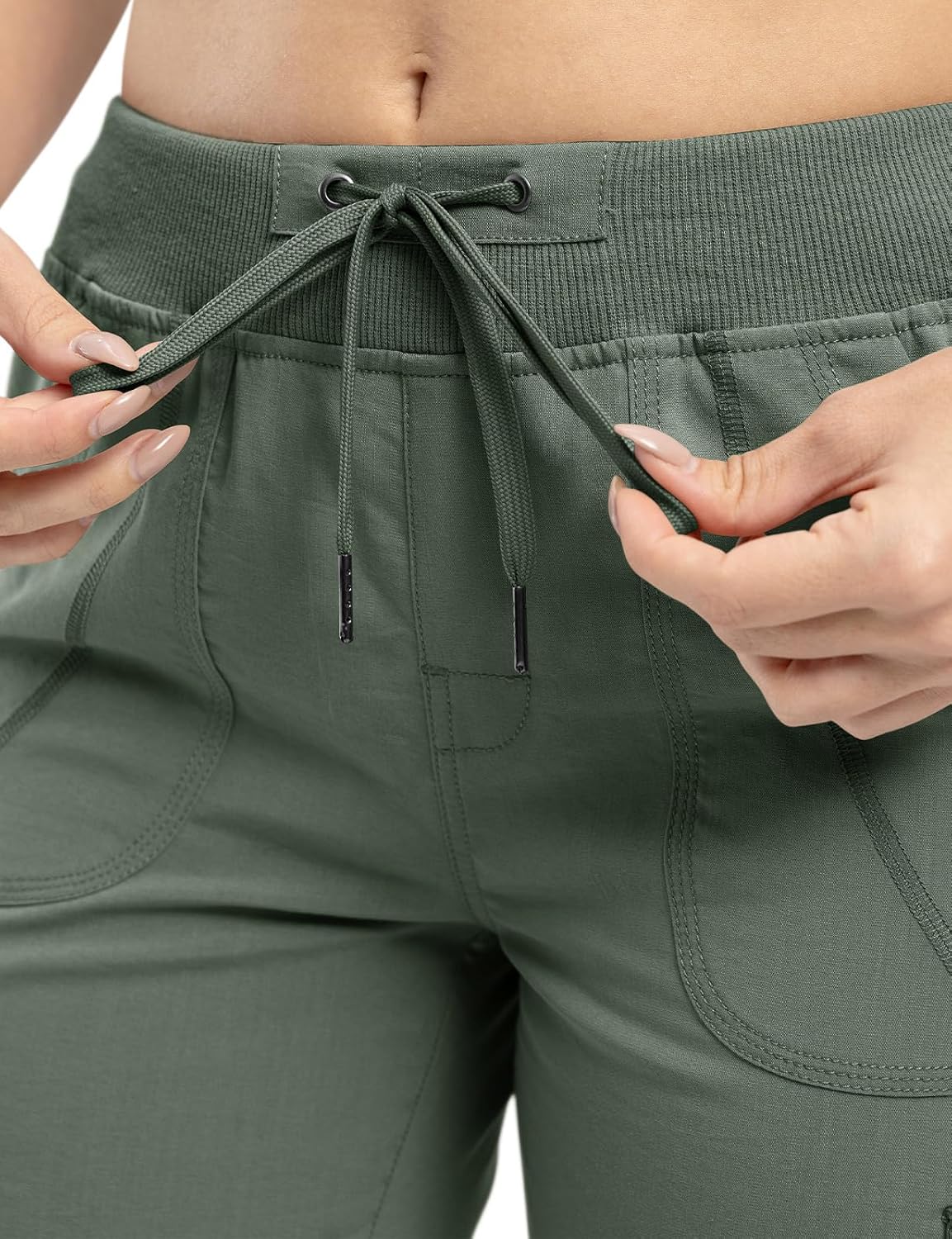 Detalle de TBMPOY Women's Cargo Capris: Lightweight Hiking Pants with 6 Pockets