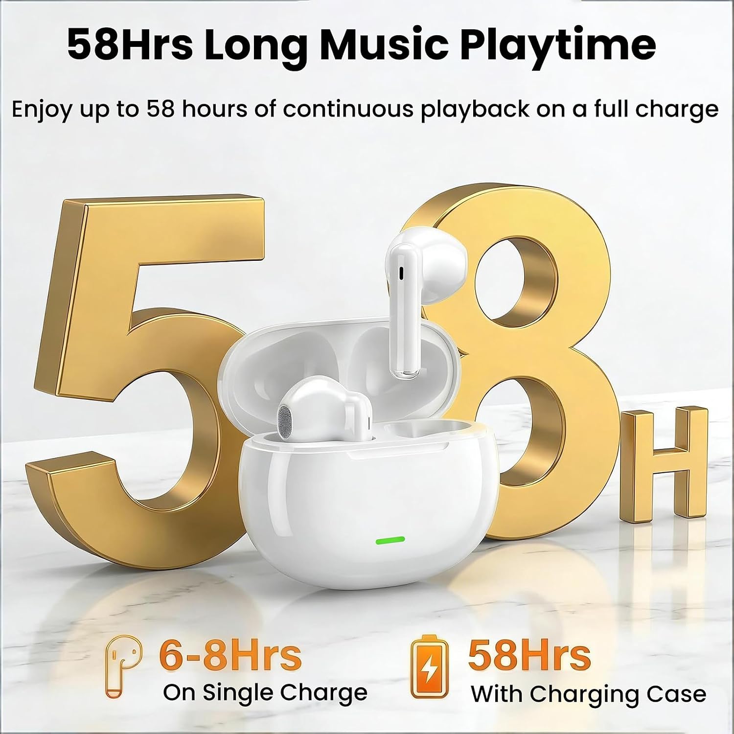 Detalle de Cuffie Bluetooth 2026: Auricolari In Ear con ANC ENC, IP8 e 58 Ore di Riproduzione