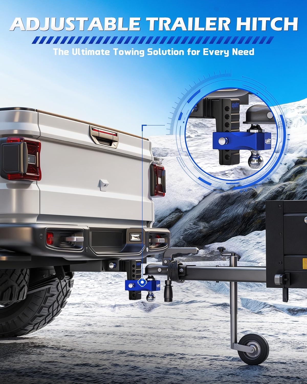Detalle 2 de Orion Motor Tech Adjustable Trailer Hitch 12500 lb