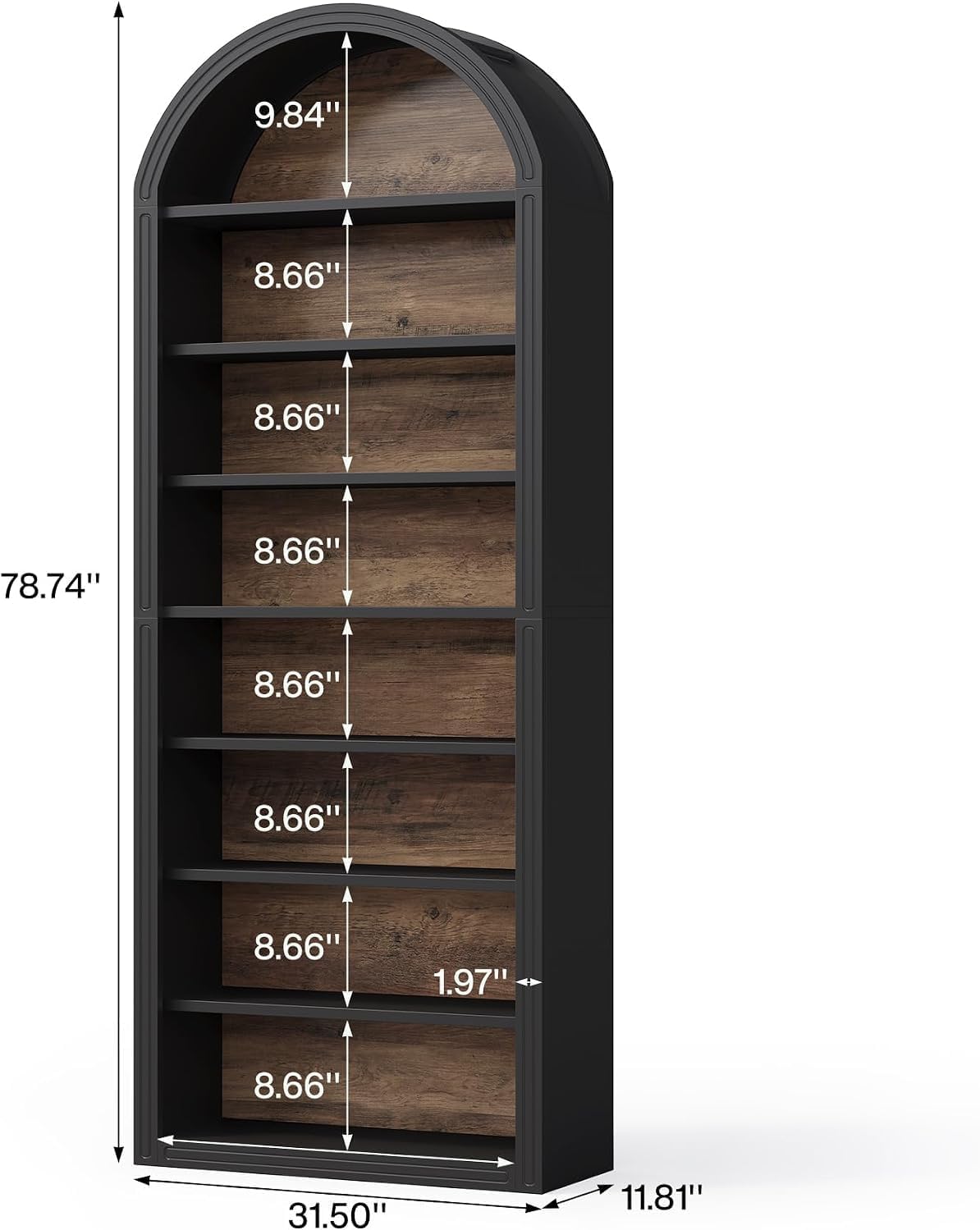 Detalle 2 de LITTLE TREE BBTSC8T 8-Tier Open Shoe Cabinet, 200 cm, Black Brown