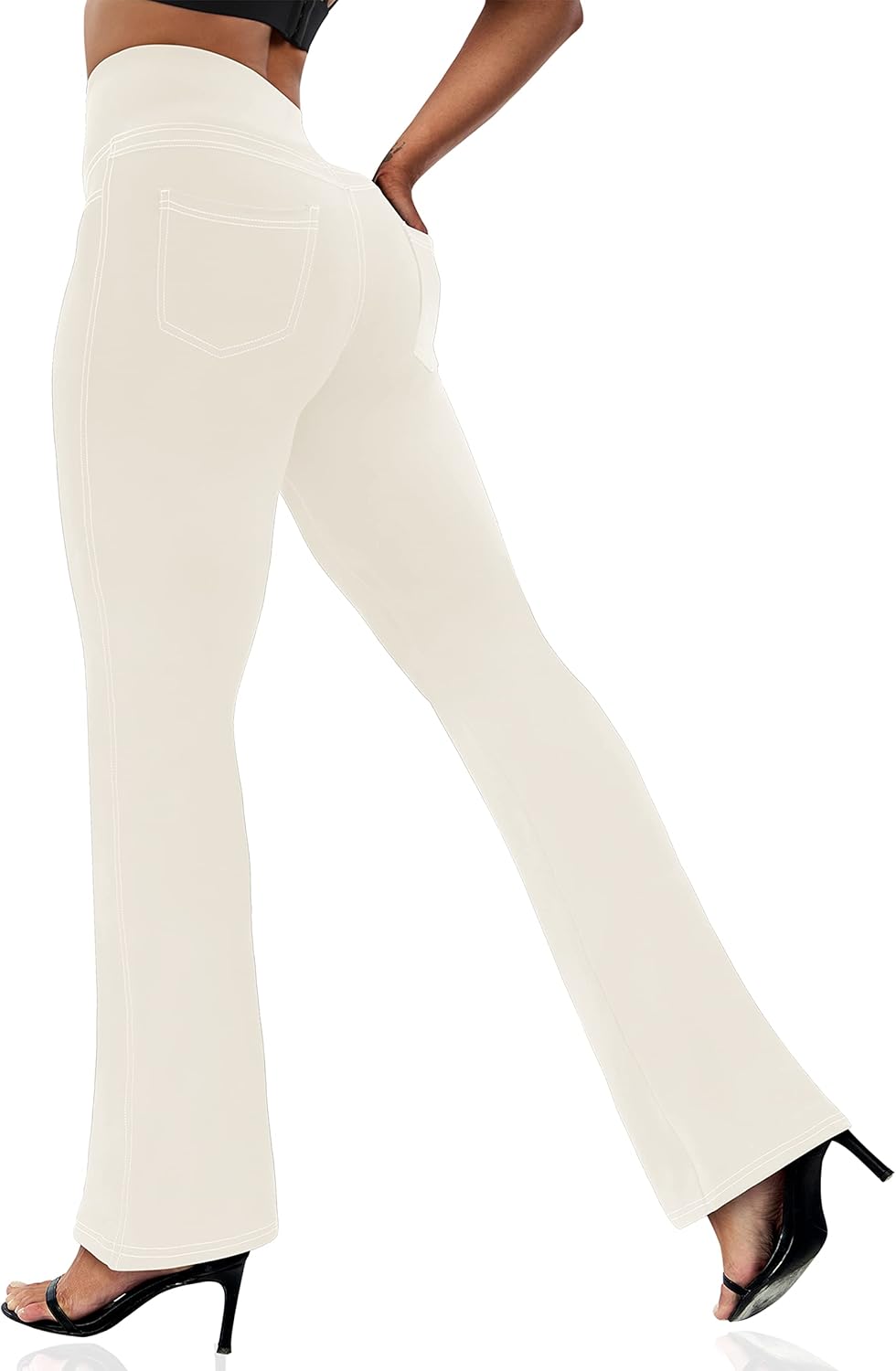 Thumbnail 4 de VOOVEEYA Women's Bootcut Leggings with Pockets: High-Waisted, Flare Yoga Pants