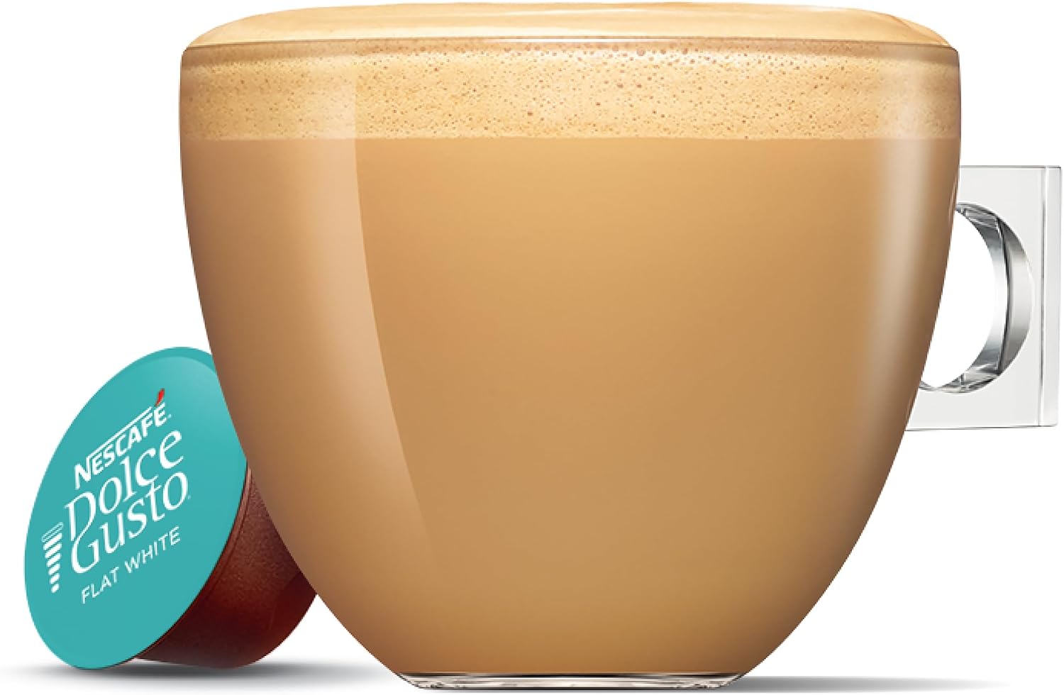 Detalle de Nescafé Dolce Gusto Flat White Coffee Pods – 16 Pods, Multipack of 3