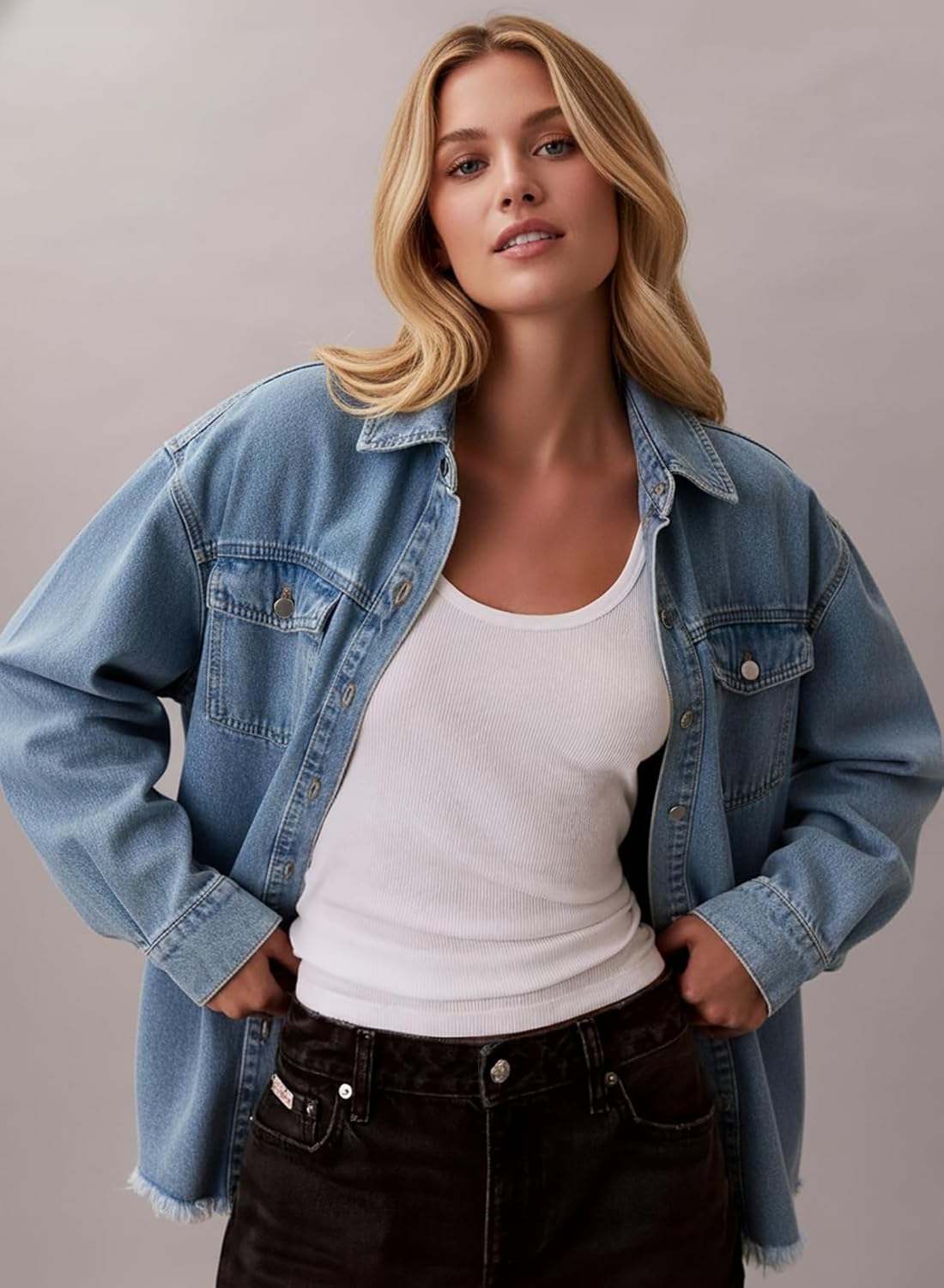 Thumbnail 1 de Dokotoo Women's Oversized Denim Jacket: Versatile Casual Outerwear
