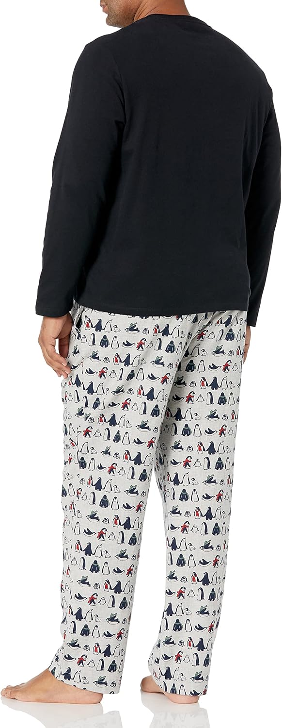 Thumbnail 1 de Amazon Essentials Men's Flannel Pant and Long-Sleeve T-Shirt Pajama Set