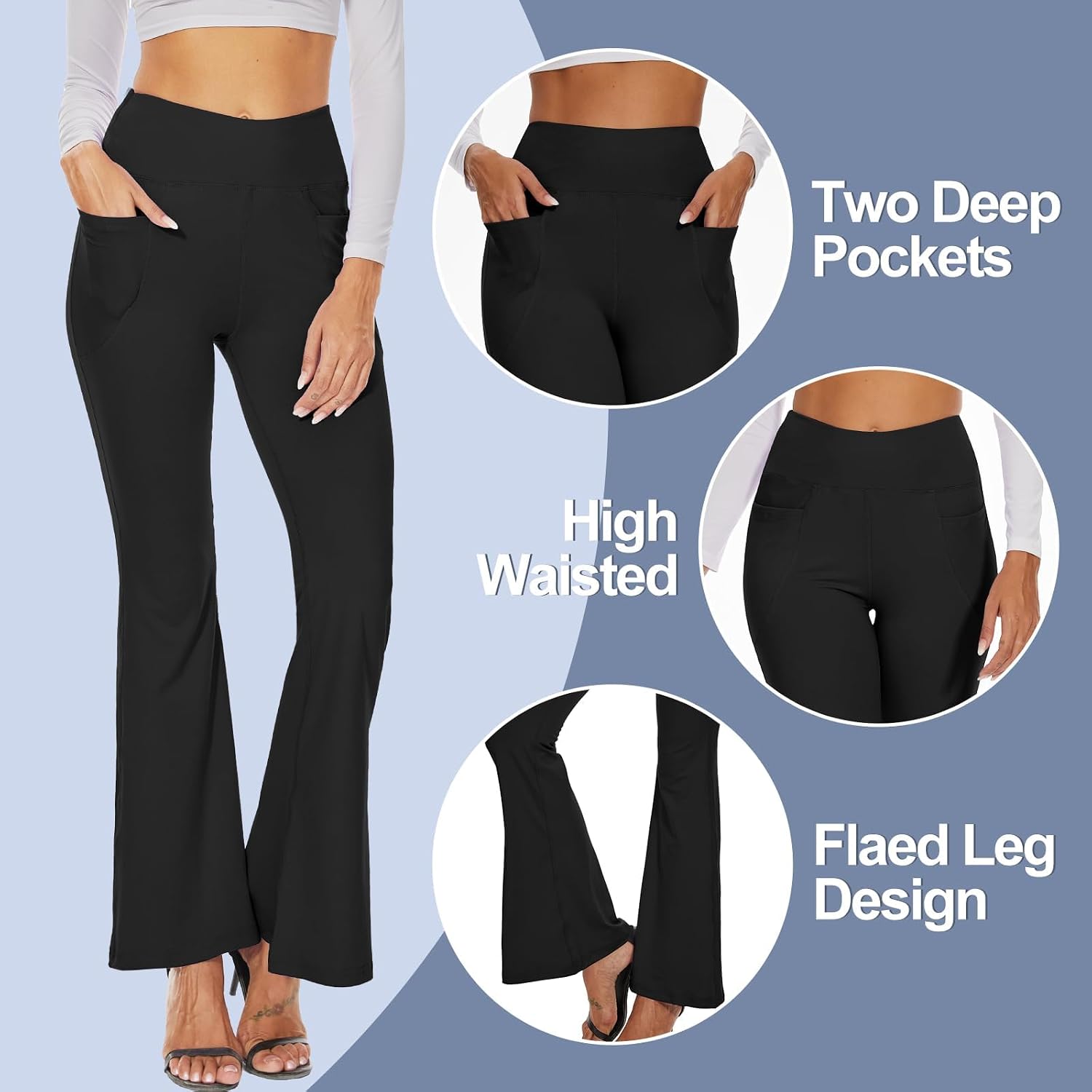 Thumbnail 2 de 3-Pack Leggings with Pockets High Waist