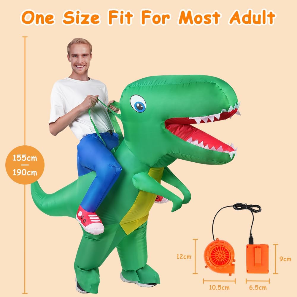 Thumbnail 2 de AOOWU Deluxe Inflatable Dinosaur Costume (T-Rex) for Adults & Kids