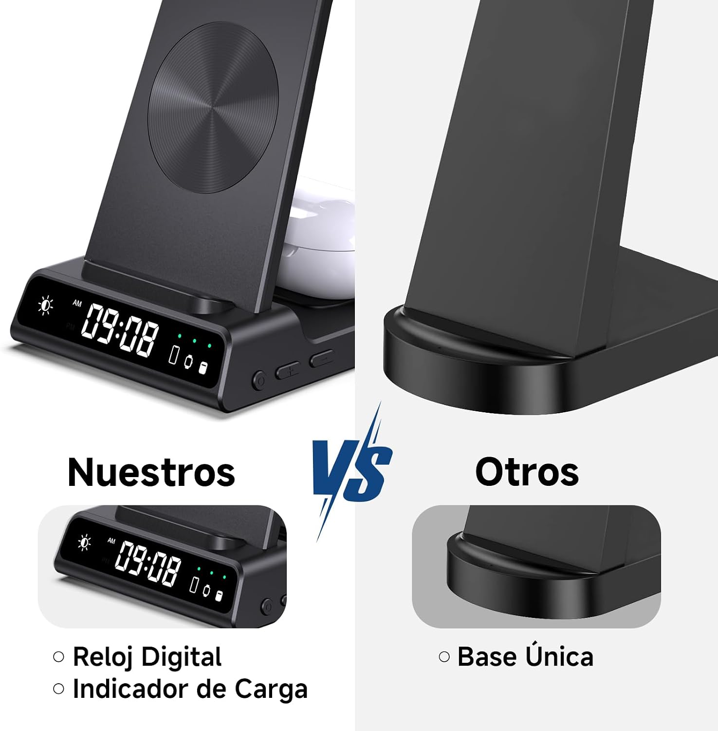 Thumbnail 6 de 3-in-1 Wireless Charger with Dimmable LED Clock