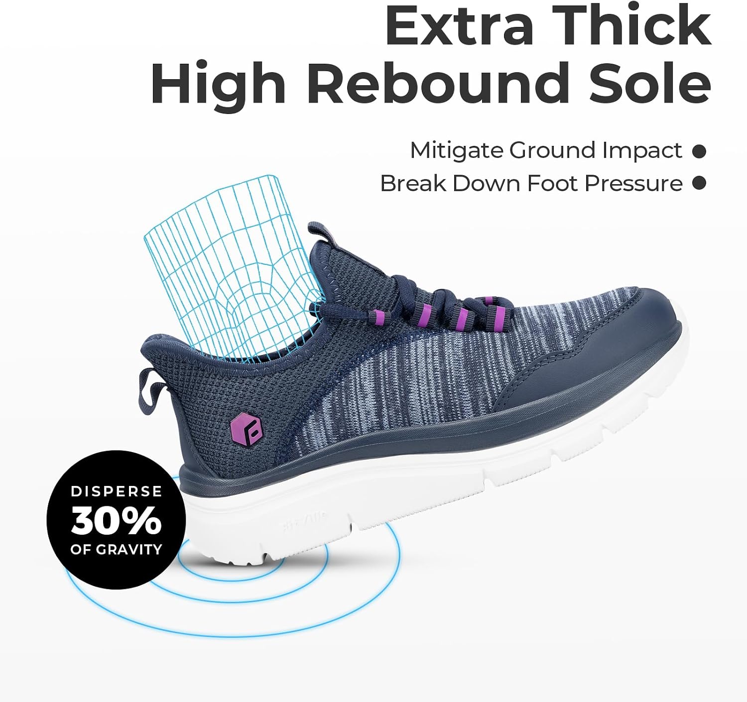 Thumbnail 6 de FitVille Chaussures de Marche Femme Pieds Larges 5 cm đ