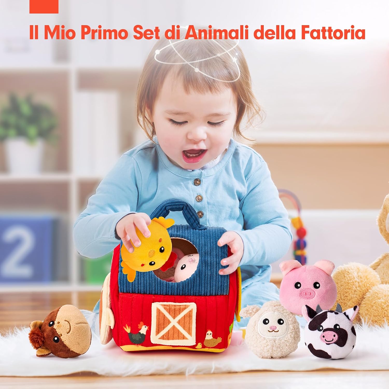 Detalle de hahaland Giochi Bambino 1 Anno Montessori, Casa Morbida Animali Fattoria