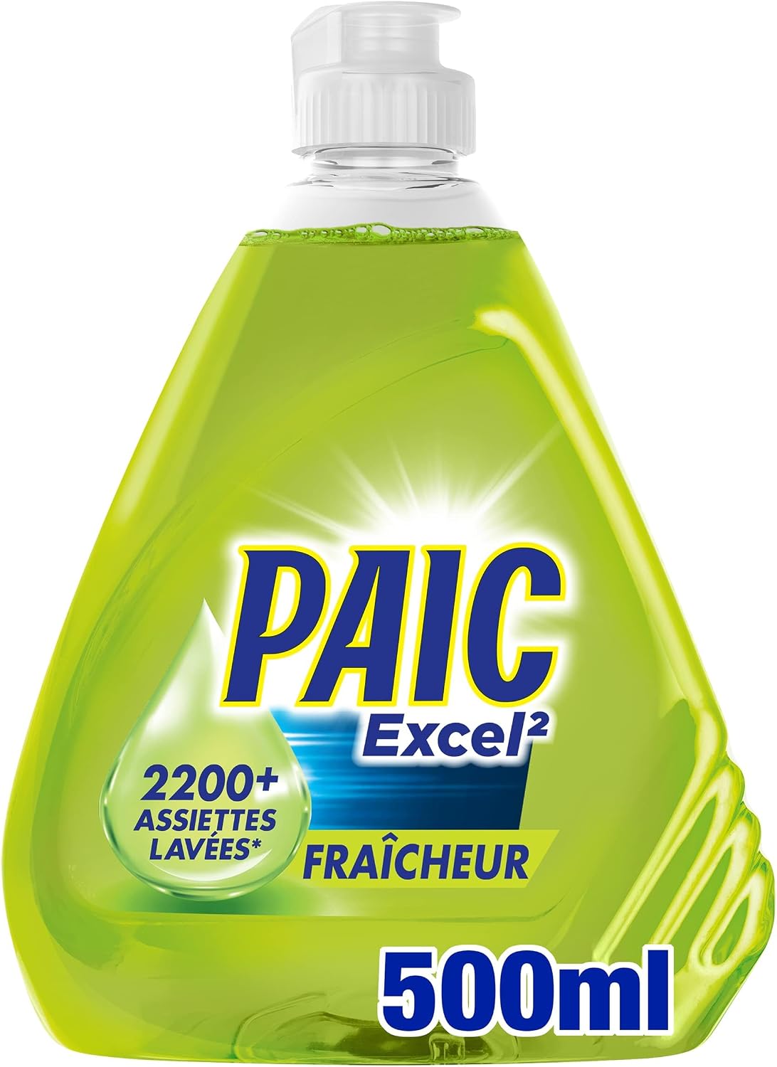 Detalle de PAIC Excel² Anti-Odeurs - Liquide Vaisselle main 12 x 500 ml, Ultra-Dégraissant et Désodorisant