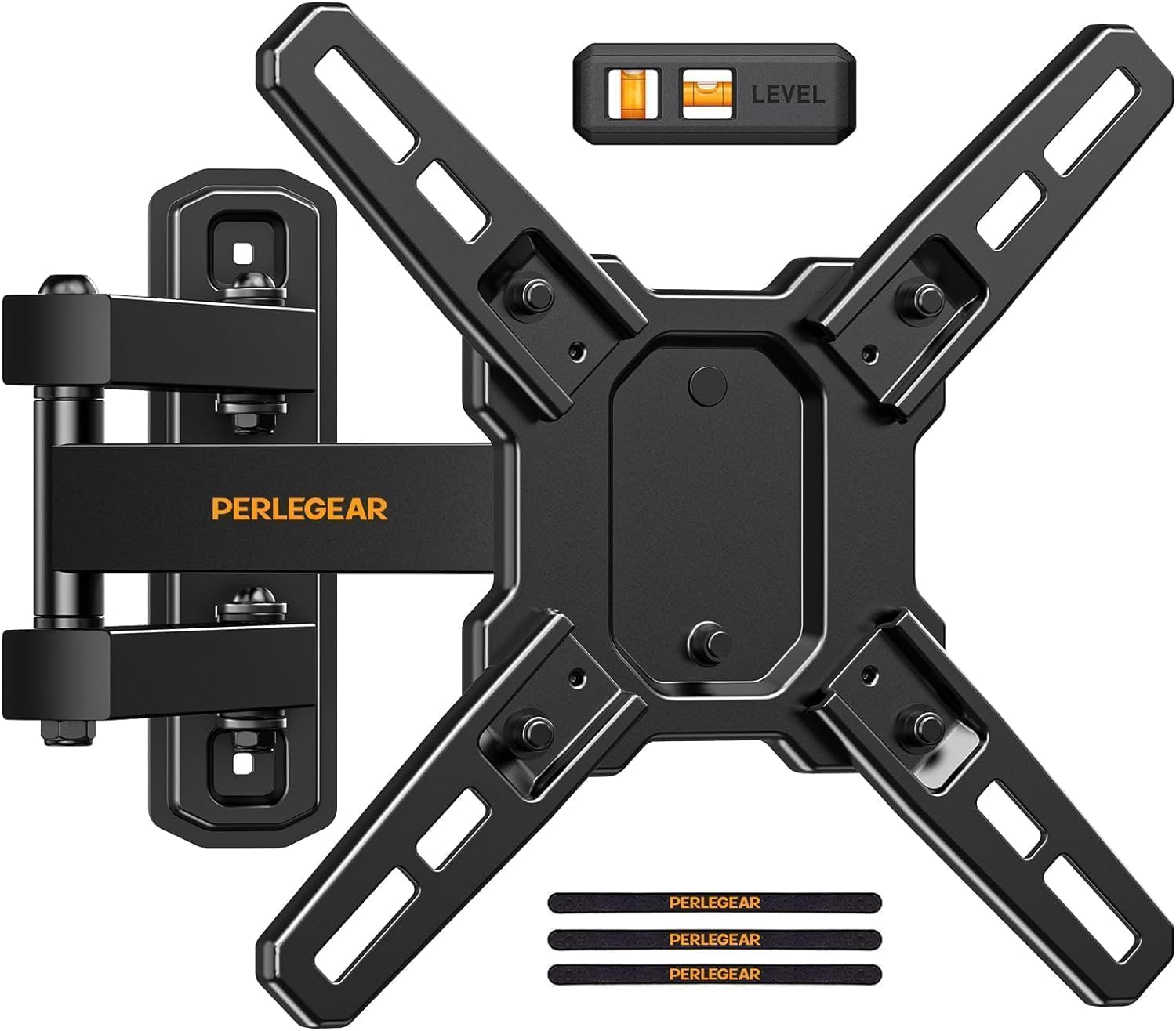 Detalle de Perlegear TV Wall Bracket for 13–42 inch TVs | Full Motion Mount with 5°–15° Tilt, 90° Swivel, 360mm Extension