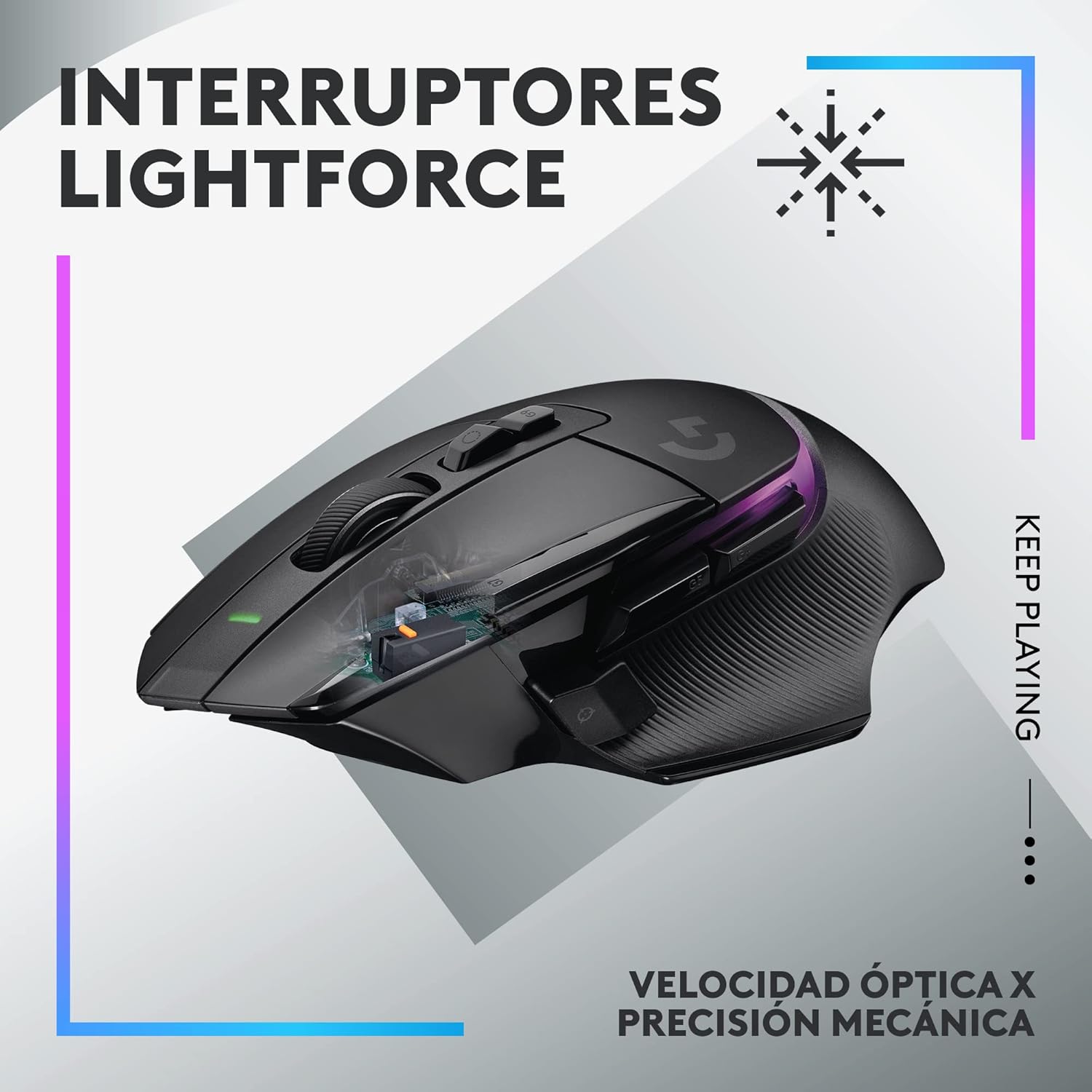 Detalle 2 de Logitech G G502 X PLUS LIGHTSPEED ratón 25K