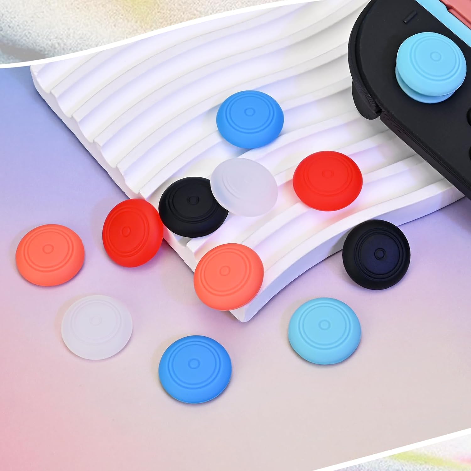 Thumbnail 6 de DLseego Thumb Grip Caps for Switch 2 (4 Pack) – Silicone Joystick Covers in Blue & Orange