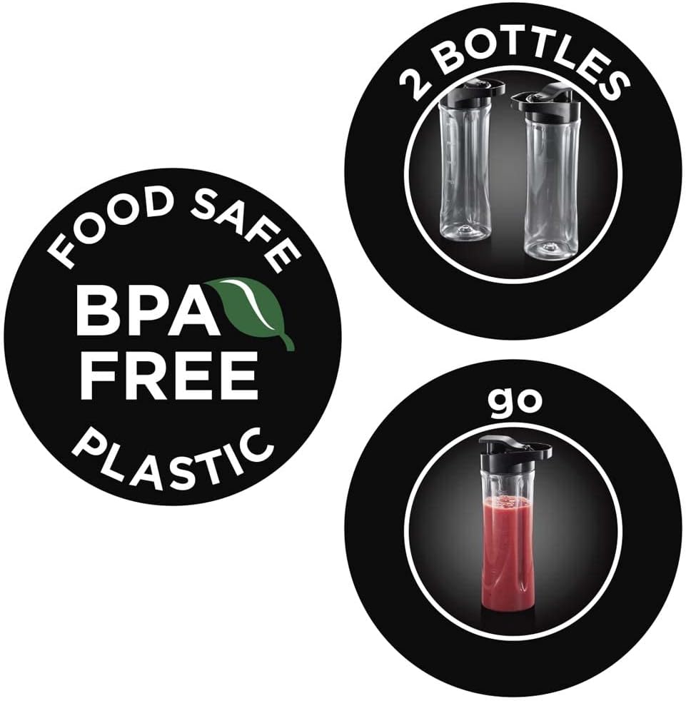 Thumbnail 3 de Russell Hobbs Mix & Go Steel 23470-56 Standmixer & Smoothie Maker to go (bis 23.500 U/min, inkl. 2x 600-ml Mixbehälter)