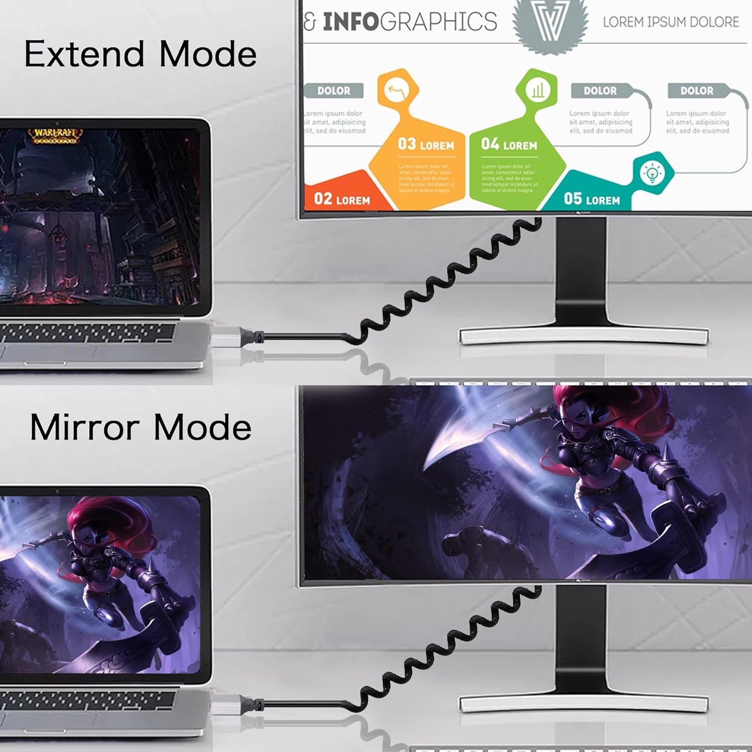 Detalle 2 de RIIEYOCA Micro HDMI to HDMI 4K@60Hz 1.5m cable