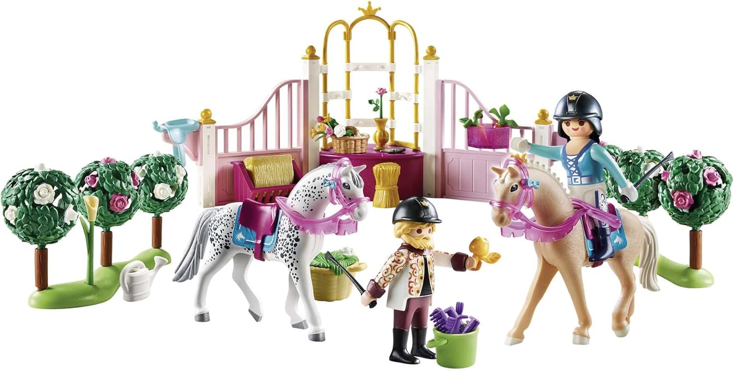 Detalle de PLAYMOBIL Princess 70450 Reitunterricht im Pferdestall – Prinzessin Pina, Stall & Zubehör, ab 4 Jahren