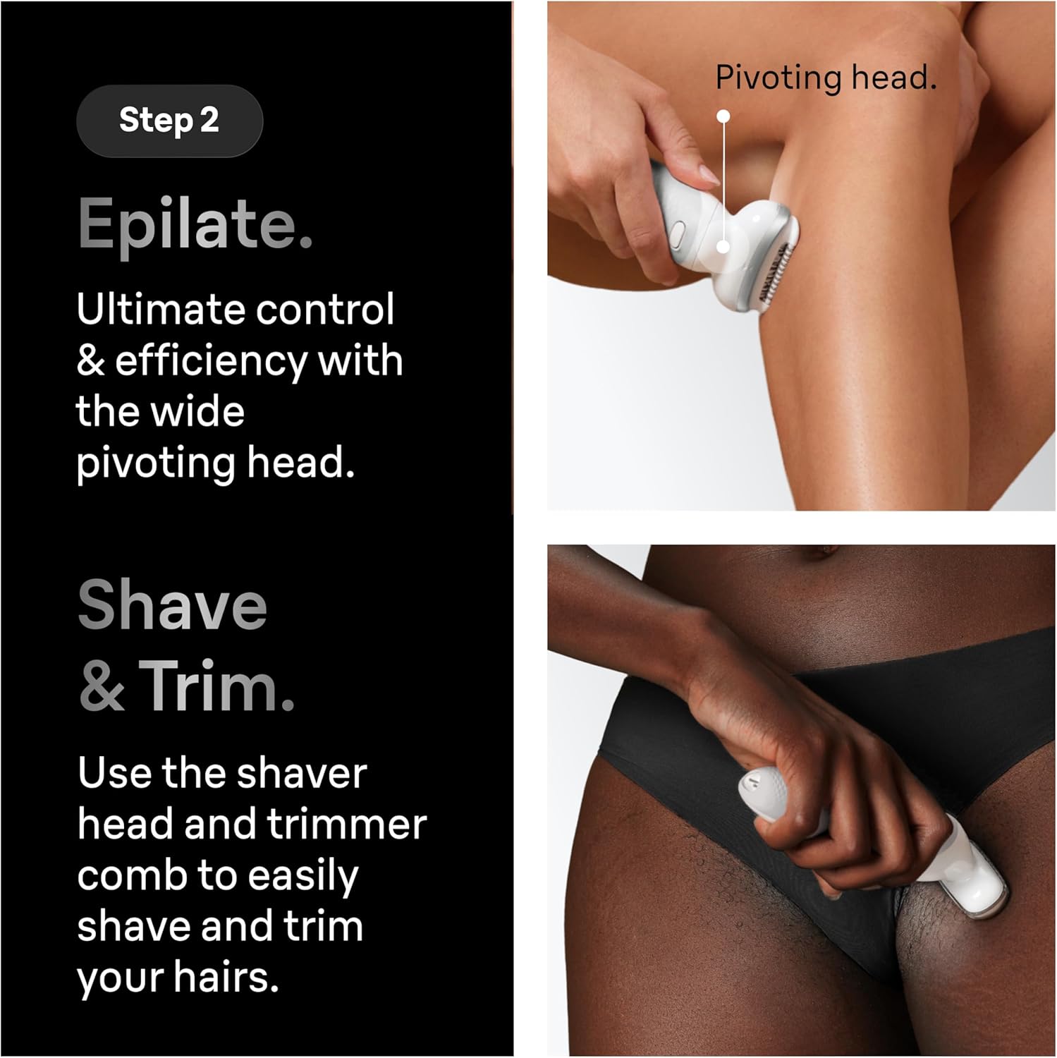 Detalle 2 de Braun Silk·épil 9 SkinSpa epilator with pivoting head