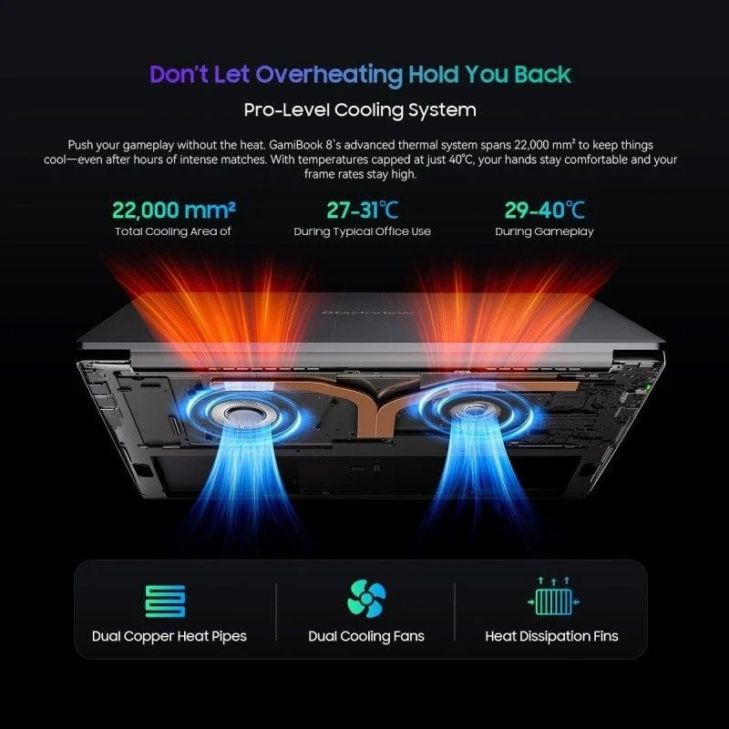 Detalle 2 de Blackview GamiBook 8 Gaming Laptop 16" con Ryzen 7 7735HS y 16 GB RAM