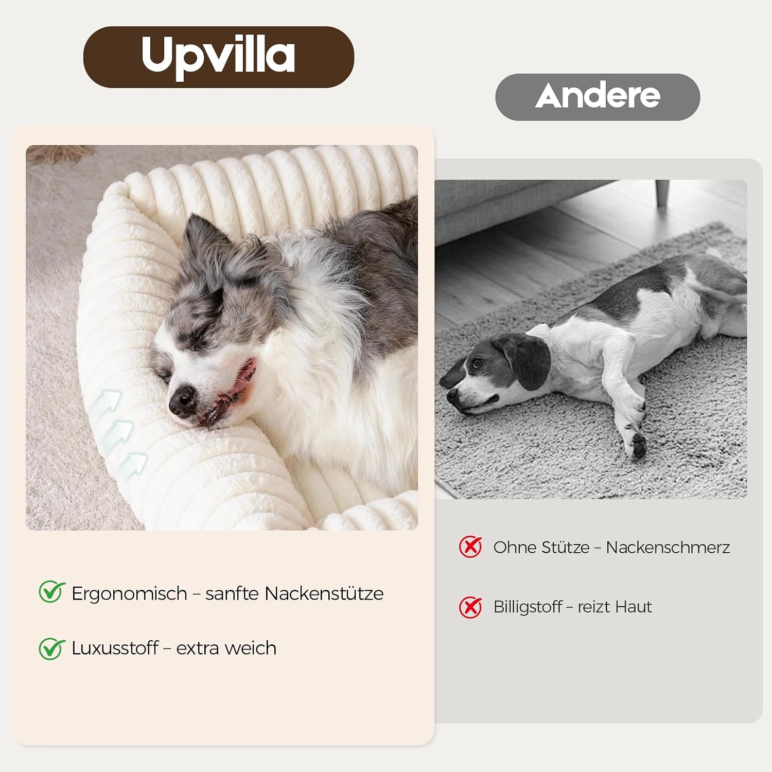 Thumbnail 1 de Upvilla Luxusweicher Hundekorb 92×69×20 cm