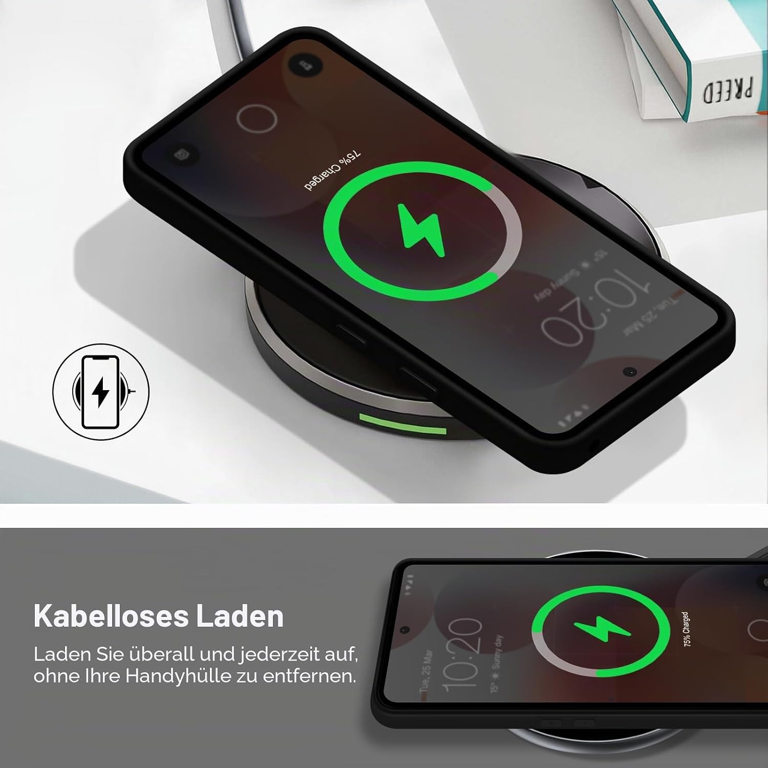 Thumbnail 6 de Btstring Hülle für Nothing Phone 3A Pro – Hochwertiges Silikon Case mit seidig-weichem Innenfutter (Schwarz)