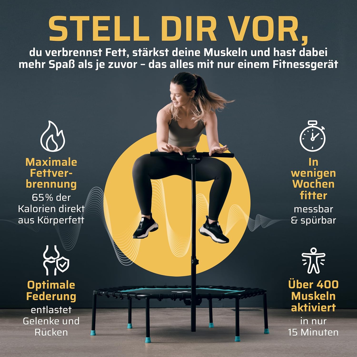 Detalle de SportPlus Fitness-Trampolin 130 kg đ
