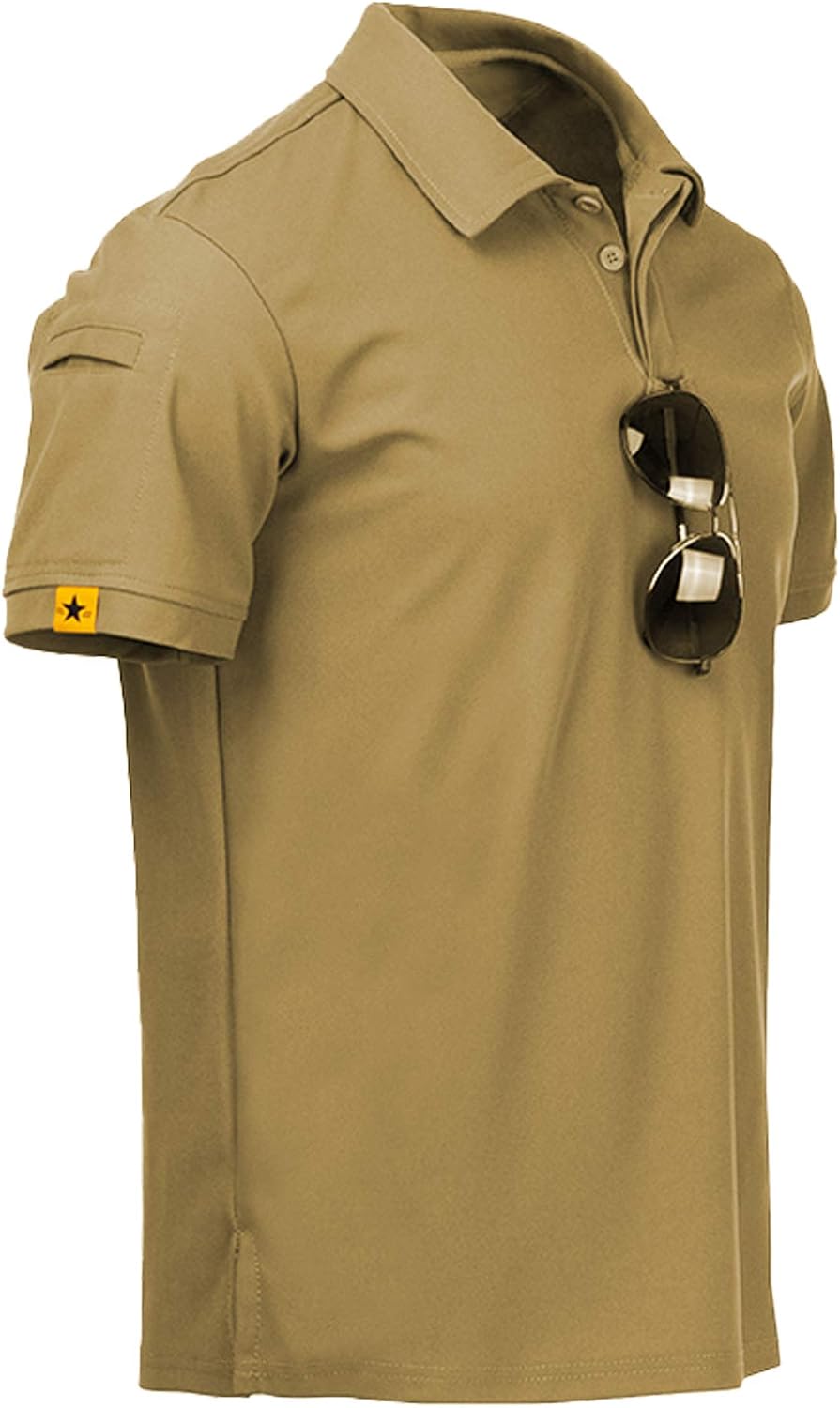 Detalle de ZITY Men’s Short Sleeve Polo Shirt (Sports Tactical) with Moisture-Wicking, Stretch Fabric