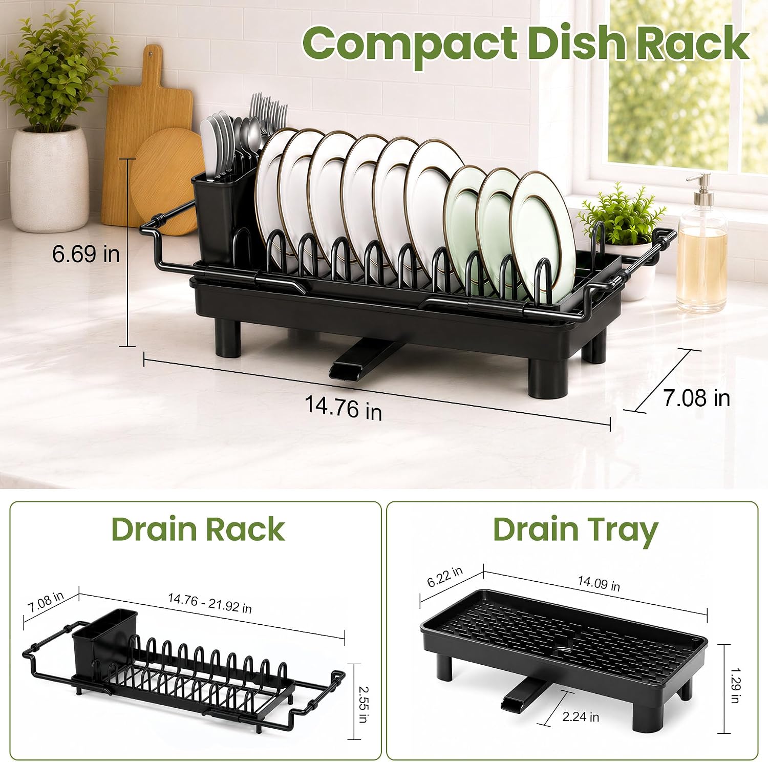 Thumbnail 6 de Over Sink Dish Drying Rack, 14.76-Inch