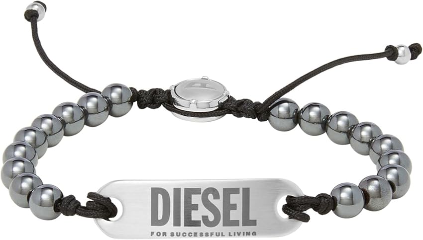 Thumbnail 4 de Diesel Pulsera hombre cuentas semipreciosas Negro pitch 🧿