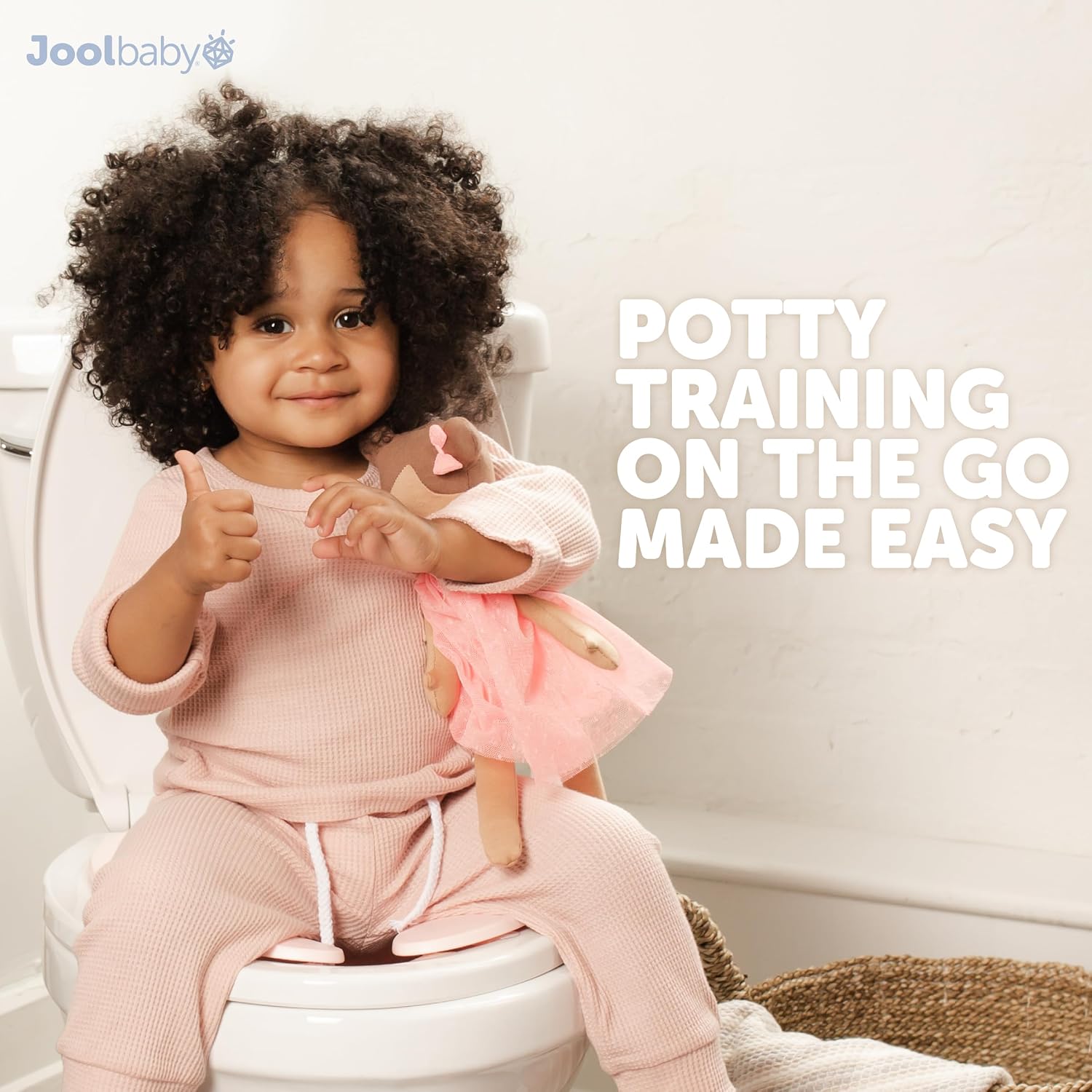 Detalle 2 de Jool Baby Folding Travel Potty Seat (Girls) – Fits Round & Oval Toilets, Pink