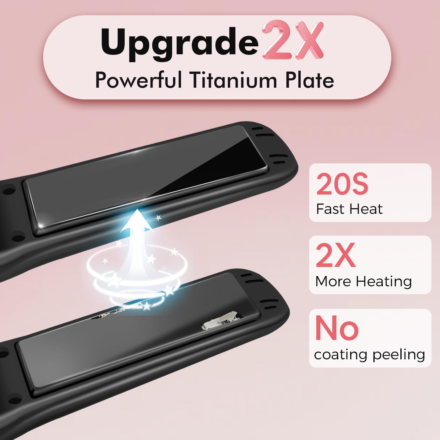 Detalle 2 de SUNMAY Cordless Hair Straightener (0.85-inch titanium) — 2-in-1 mini flat iron for travel
