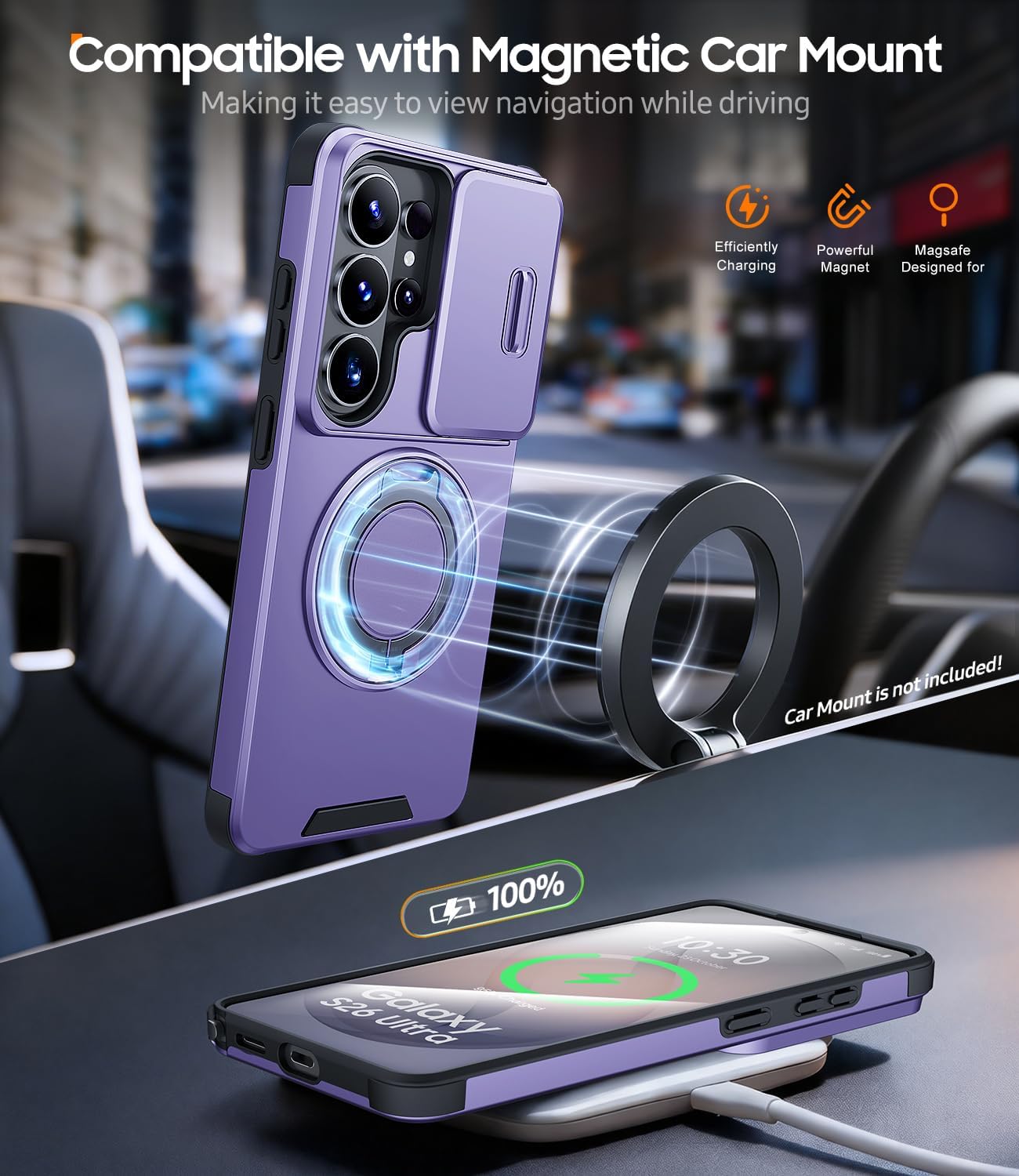 Thumbnail 5 de JAME for Samsung Galaxy S26 Ultra Case with Ring Holder, Slide Camera Cover, and Screen Protector
