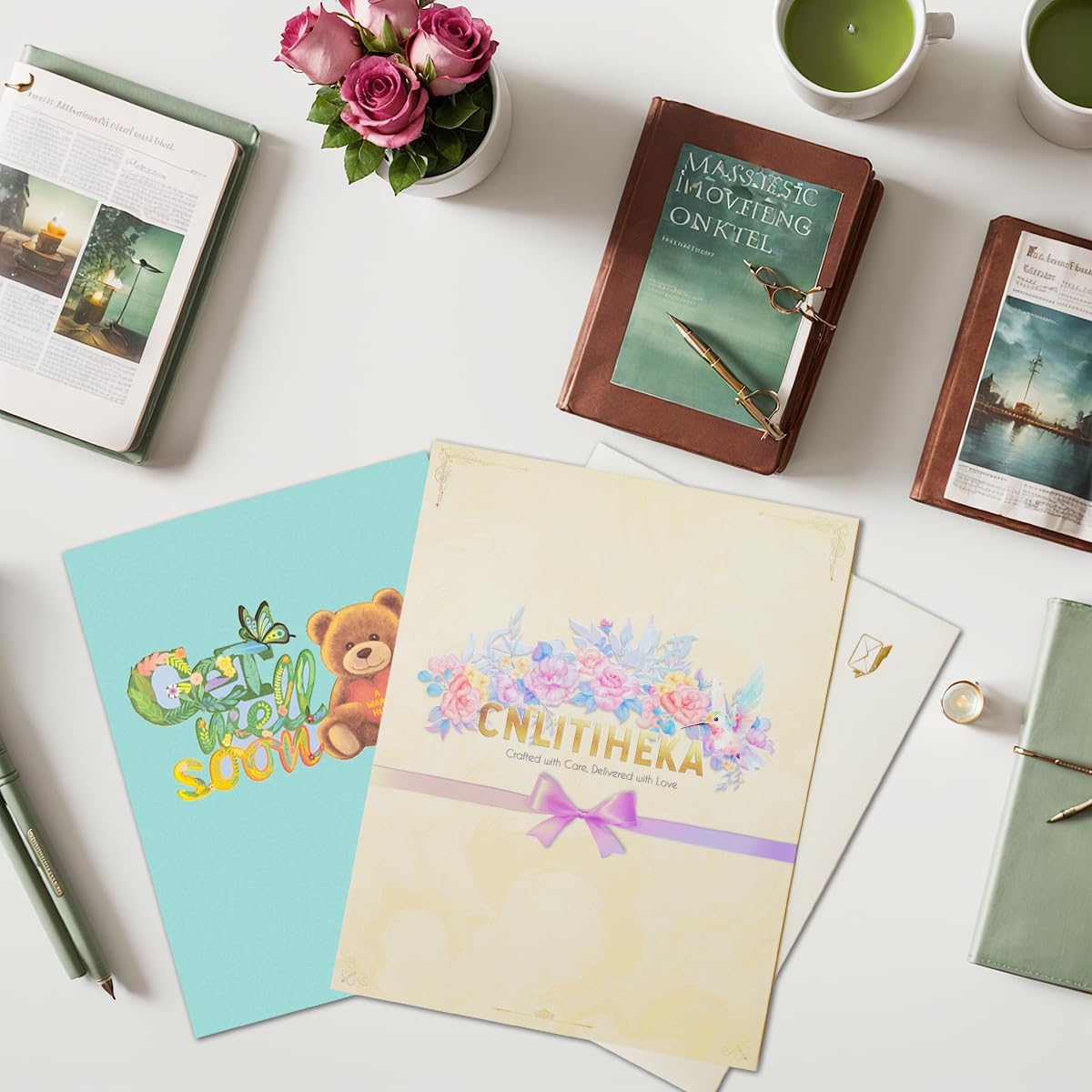 Thumbnail 3 de CNLITIHEKA Get Well Pop Up Card – Bear 3D Pop-Up Encouragement Card with Notes and Envelope