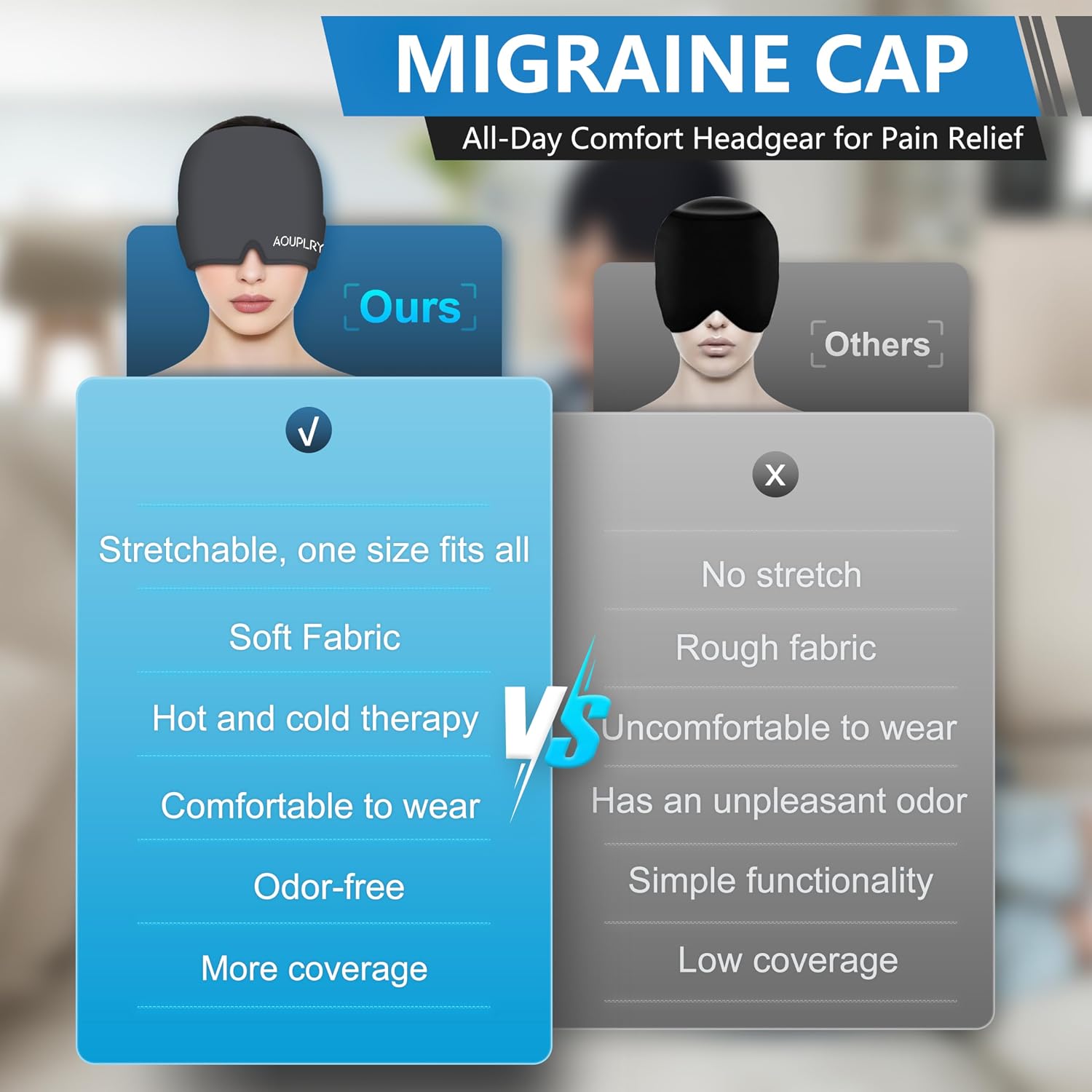 Thumbnail 2 de Migraine Cap: 360° Hot & Cold Therapy Relief for Headache Suffering
