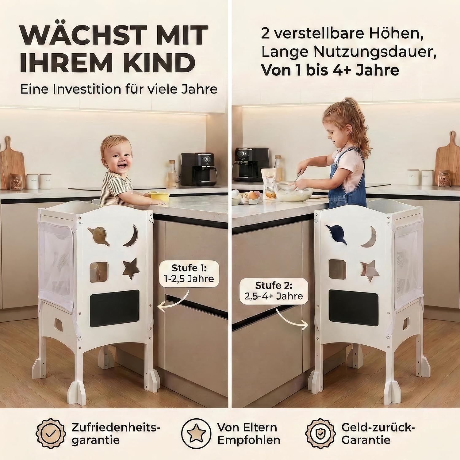 Thumbnail 6 de BabybeFun Lernturm ab 1 Jahr (klappbar) mit 360° Sicherheitsnetz & Anti-Kipp-Schutz