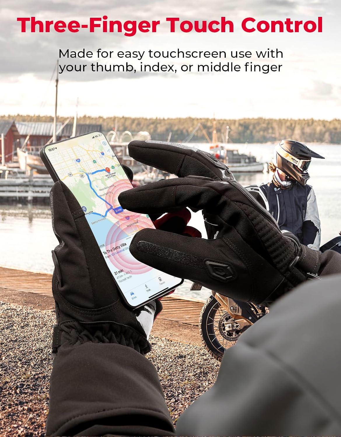 Thumbnail 4 de KEMIMOTO Winter Motorcycle Gloves L, Touchscreen