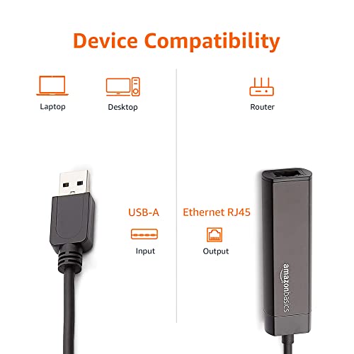 Detalle de Amazon Basics Adattatore Ethernet USB 3.0 a 10/100/1000 Gigabit, Nero